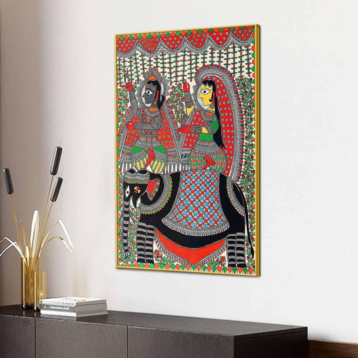Indian Cultural Madhubani Canvas Painting