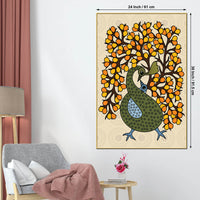 Indian Peacock Canvas Wall Painting | Home Decor