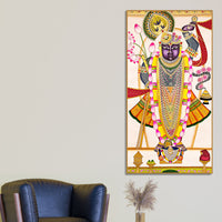 Indian Pichwai Art Shrinathji Canvas Painting | Premium Devotional Wall Art