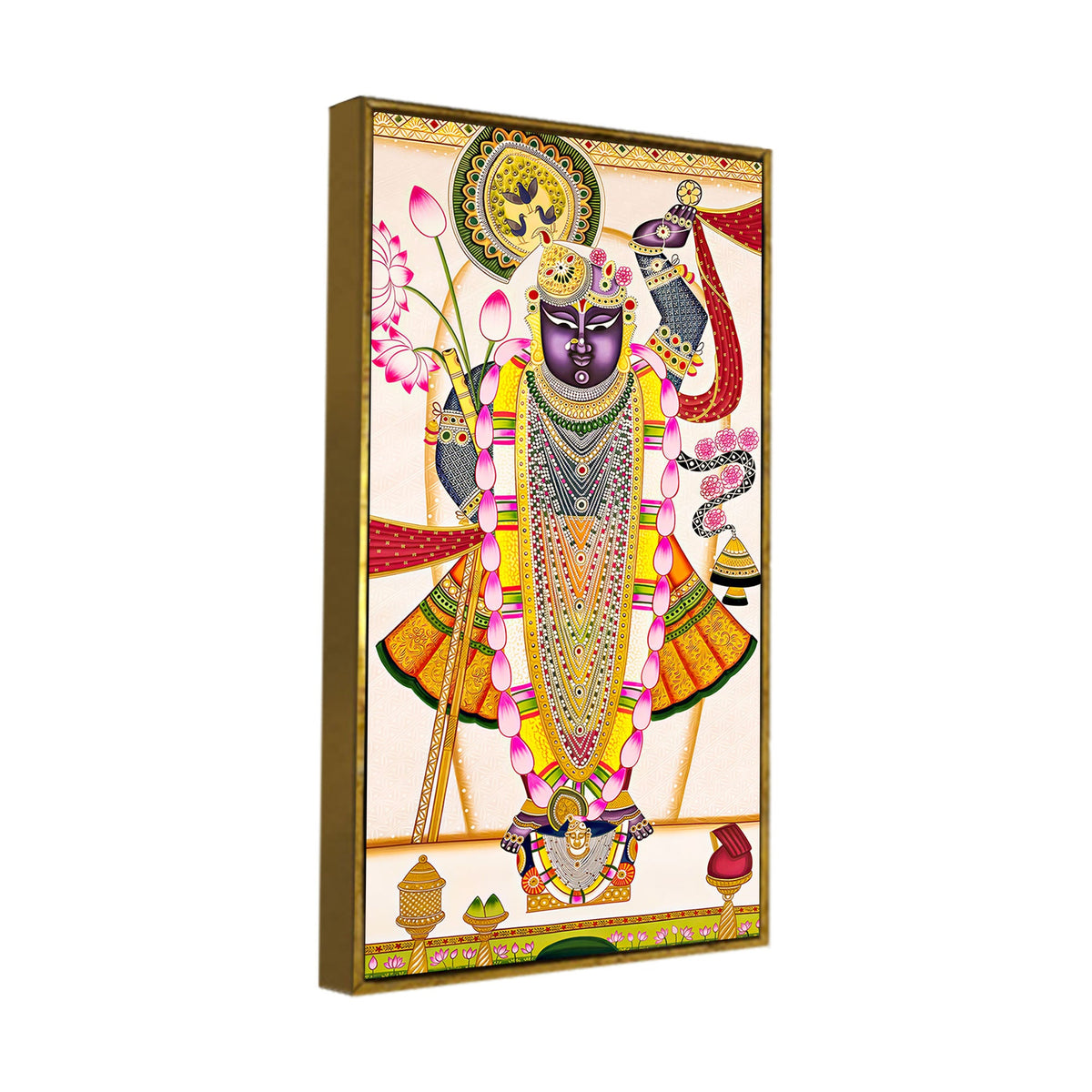 Indian Pichwai Art Shrinathji Canvas Painting | Premium Devotional Wall Art