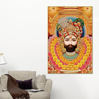 Indian Religious Khatu Shyam Ji Canvas Wall Painting | Hindu Devotional Décor
