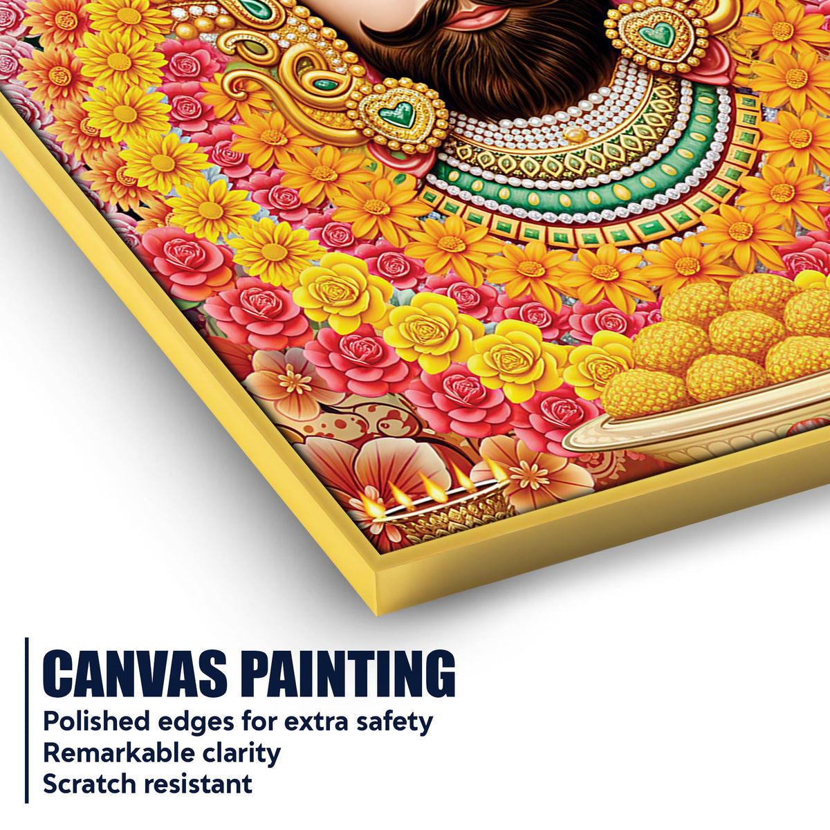 Indian Religious Khatu Shyam Ji Canvas Wall Painting | Hindu Devotional Décor