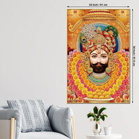 Indian Religious Khatu Shyam Ji Canvas Wall Painting | Hindu Devotional Décor