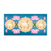 Indian Sacred Cow Painting | Lotus Floral Wall Art