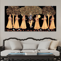Indian Traditional Krishna Raas Leela Pichwai Wall Painting