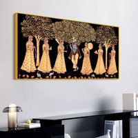 Indian Traditional Krishna Raas Leela Pichwai Wall Painting