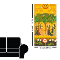 Indian Village Scene Canvas Painting | Traditional Ethnic Wall Art