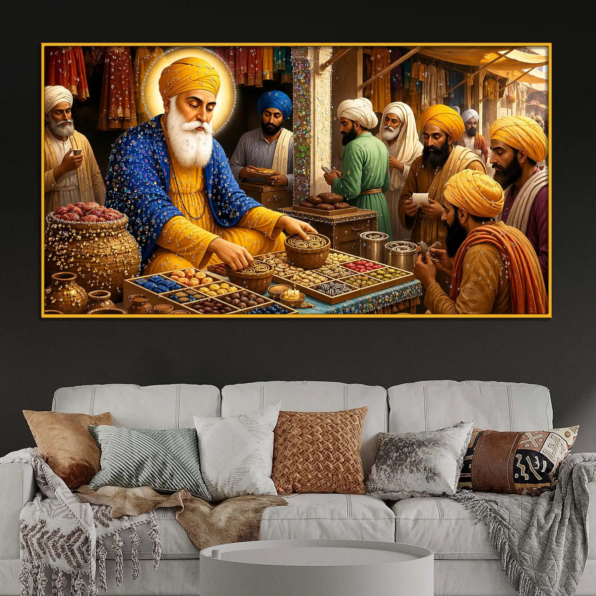 Inspirational Guru Nanak Ji Floating Frame Crystal Wall Painting