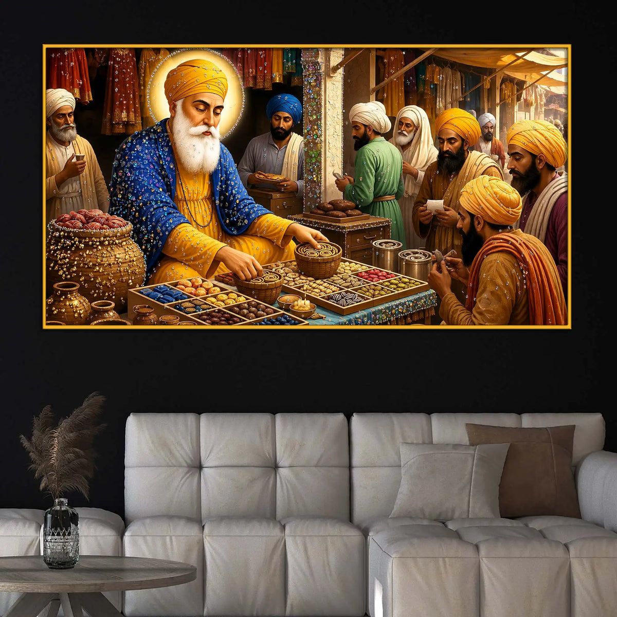 Inspirational Guru Nanak Ji Floating Frame Crystal Wall Painting