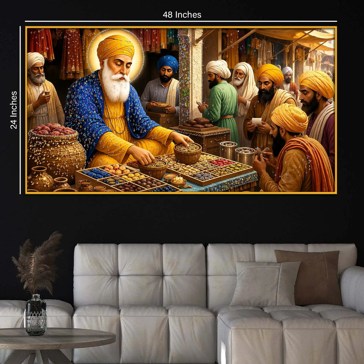 Inspirational Guru Nanak Ji Floating Frame Crystal Wall Painting