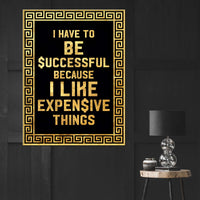 Inspirational Success Quote Wall Art | Premium Black & Gold Home Décor