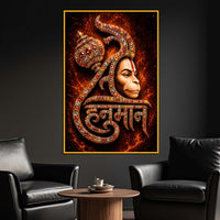Jai Hanuman Floating Frame Crystal Wall Painting
