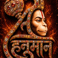 Jai Hanuman Floating Frame Crystal Wall Painting