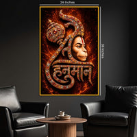Jai Hanuman Floating Frame Crystal Wall Painting