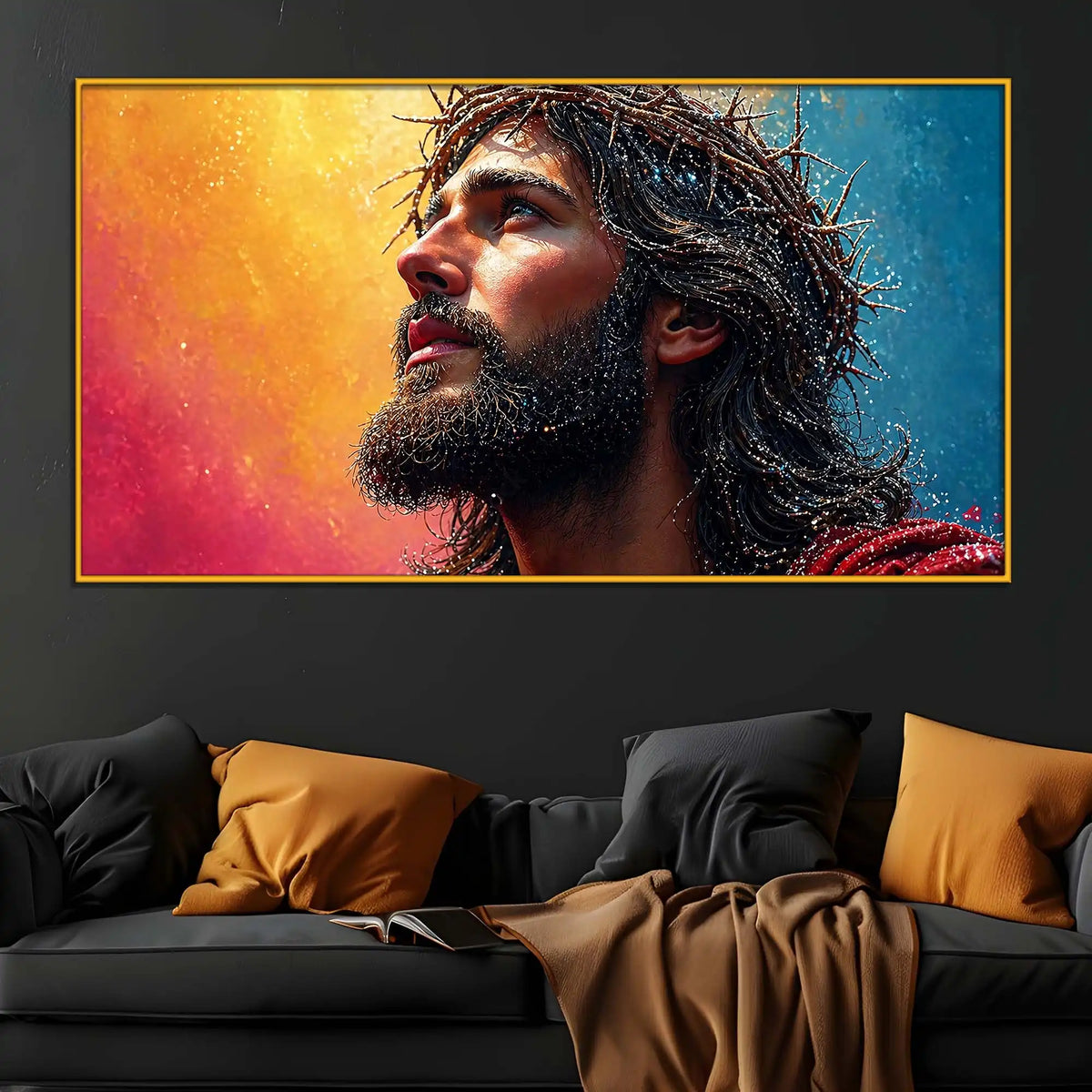 Jesus Christ Floating Frame Crystal Wall Painting
