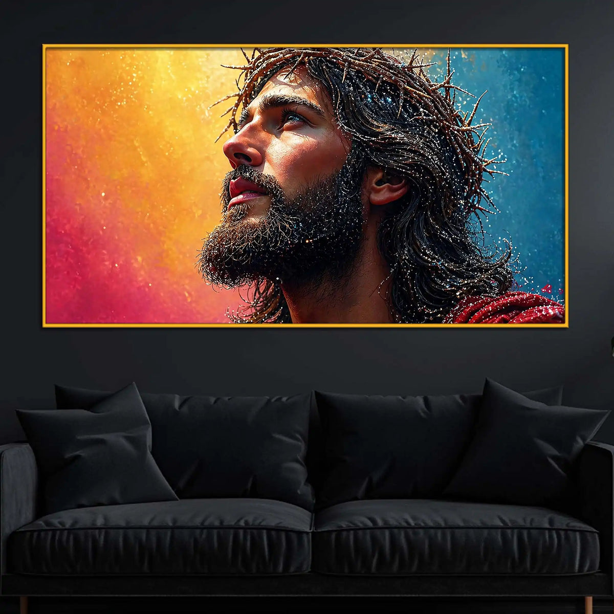 Jesus Christ Floating Frame Crystal Wall Painting