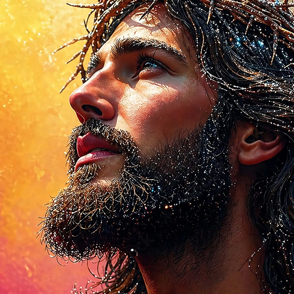 Jesus Christ Floating Frame Crystal Wall Painting