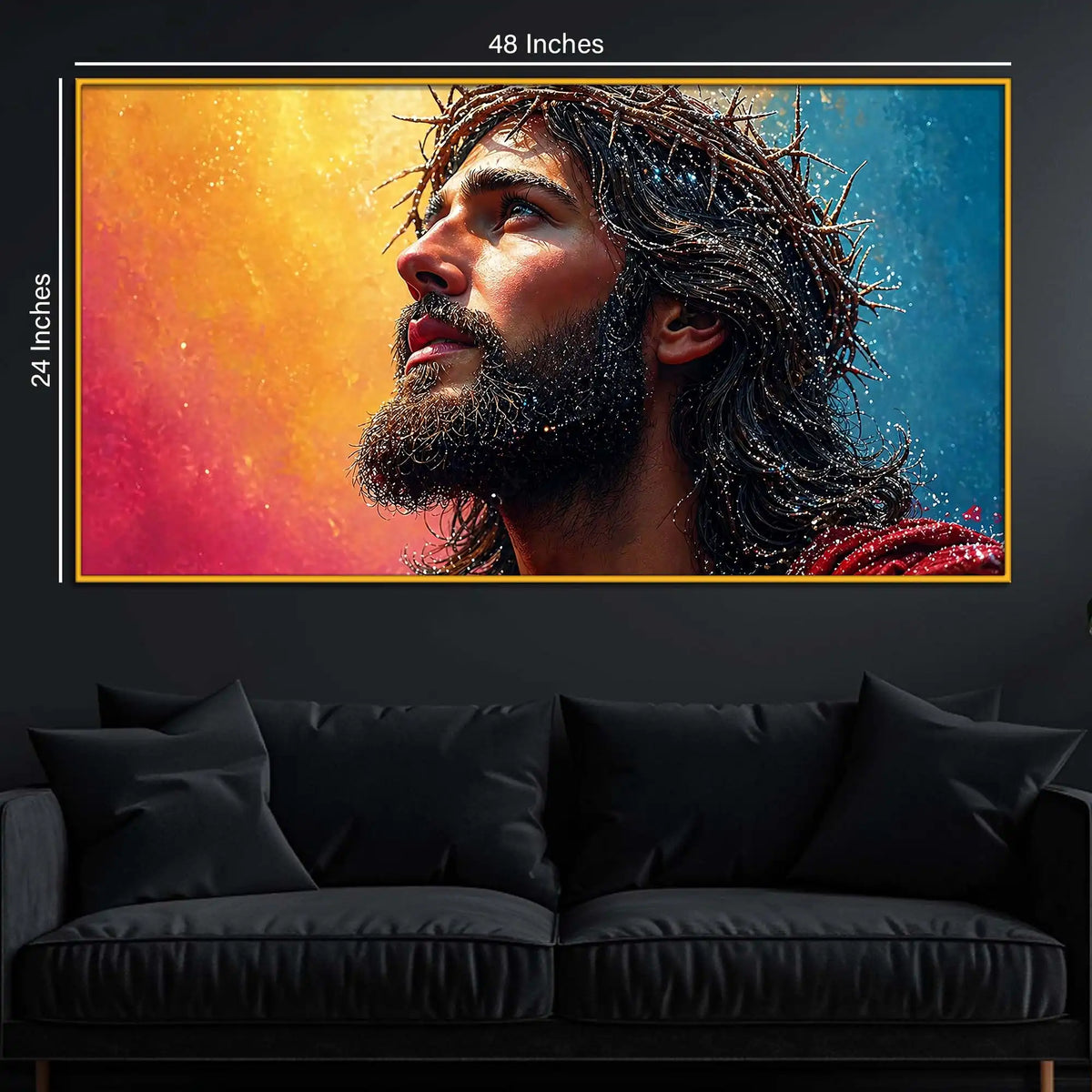 Jesus Christ Floating Frame Crystal Wall Painting