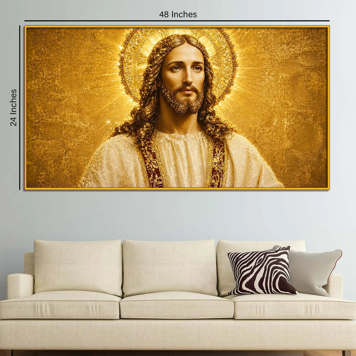 Jesus Christ Spiritual Floating Frame Crystal Wall Painting