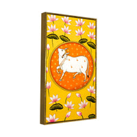 Kamdhenu Cow Pichwai Canvas Painting | Traditional Indian Wall Art