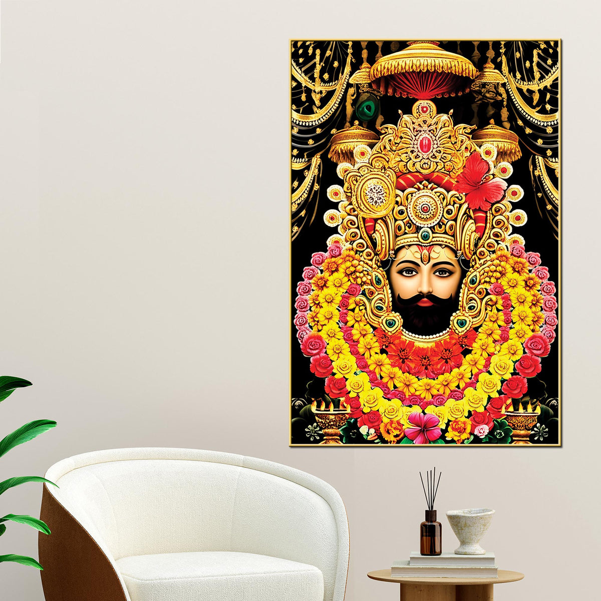 Khatu Shyam Ji Canvas Painting | Indian Religious Wall Art