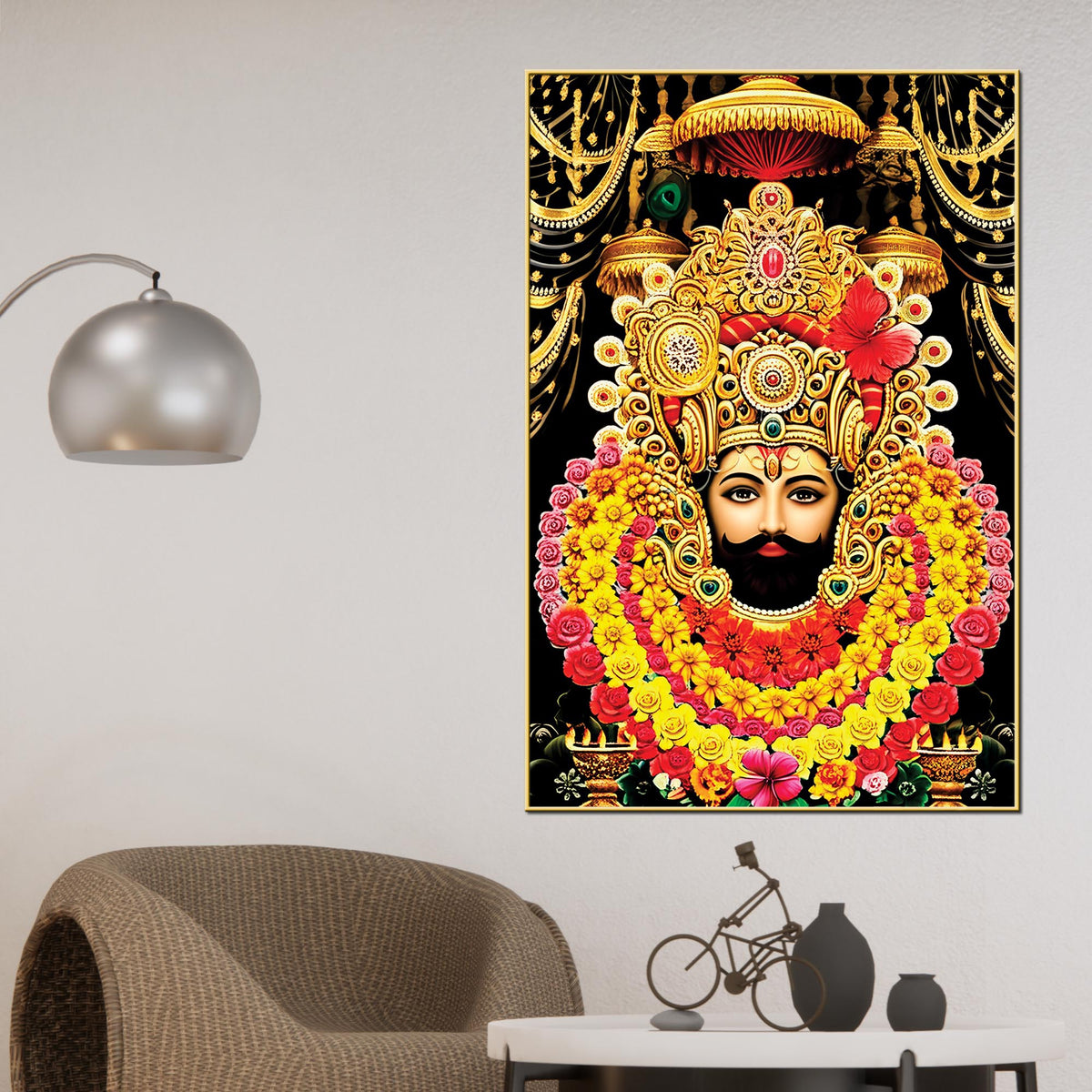 Khatu Shyam Ji Canvas Painting | Indian Religious Wall Art