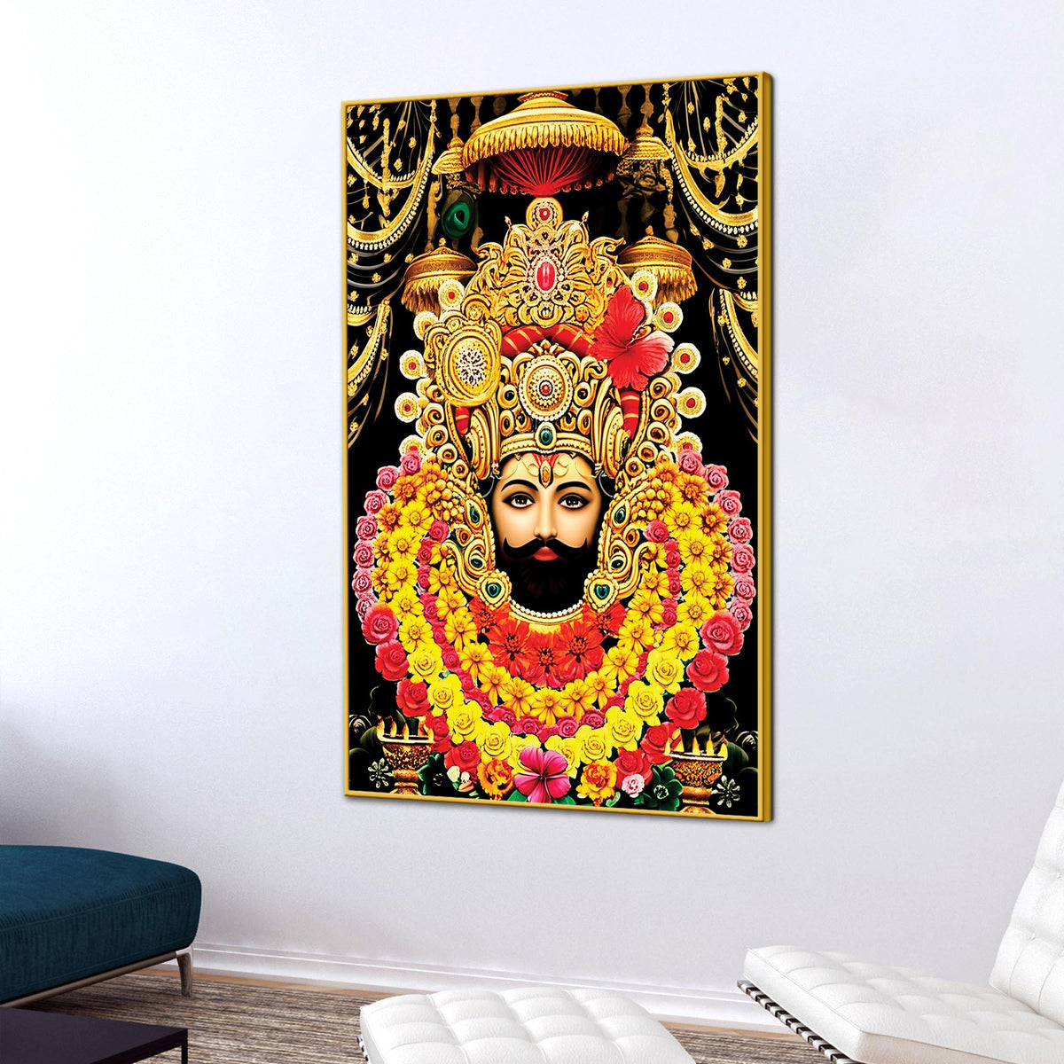 Khatu Shyam Ji Canvas Painting | Indian Religious Wall Art