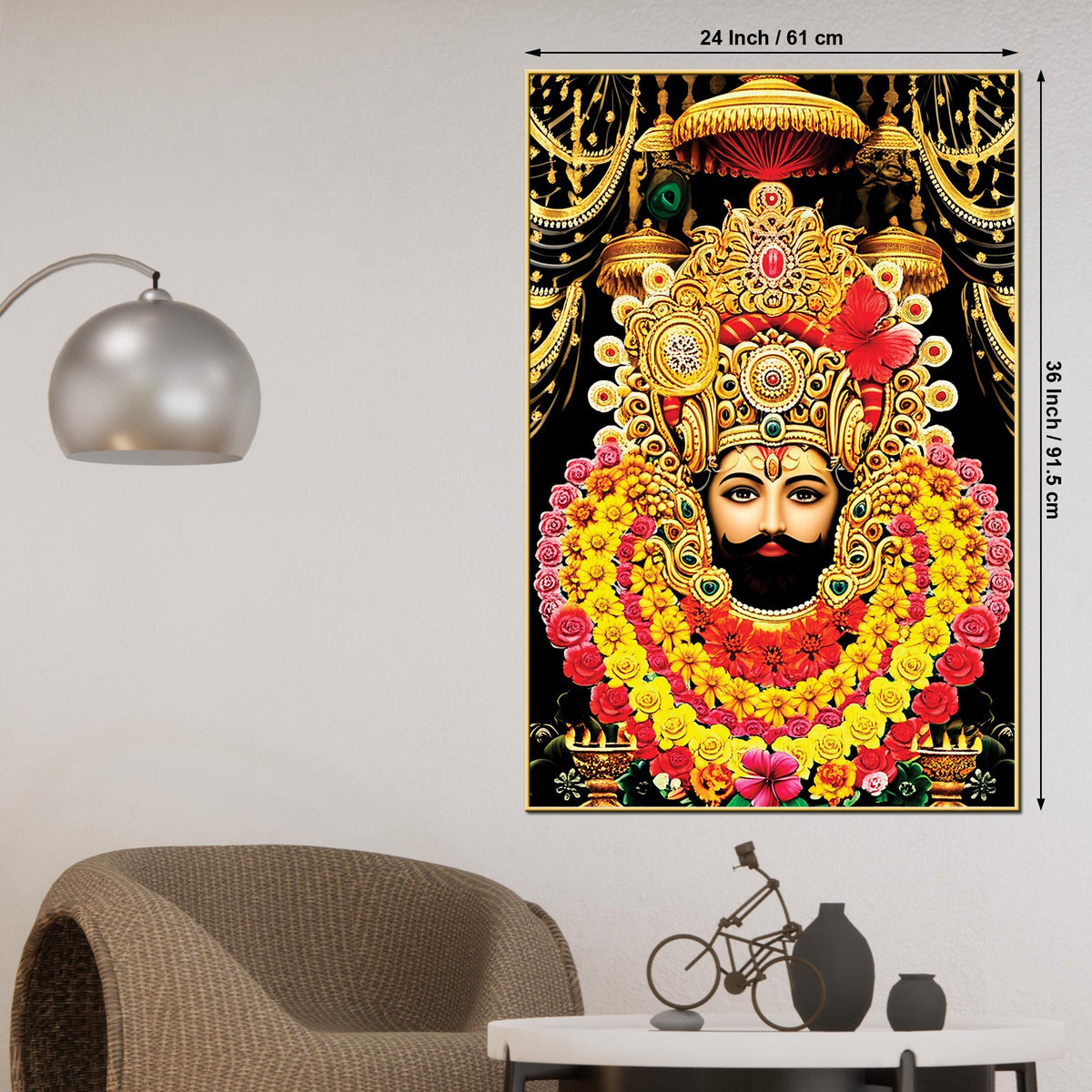 Khatu Shyam Ji Canvas Painting | Indian Religious Wall Art