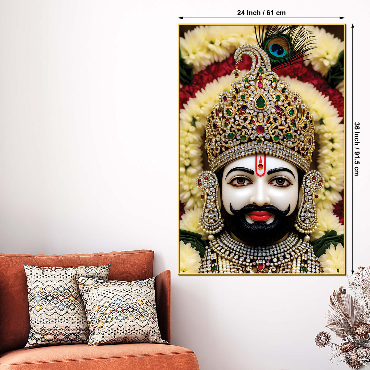 Khatu Shyam Ji Devotional Canvas Wall Painting | Pooja Room Home Decor