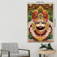 Khatu Shyam Ji Face Canvas Painting | Devotional Hindu Wall Art for Living Room