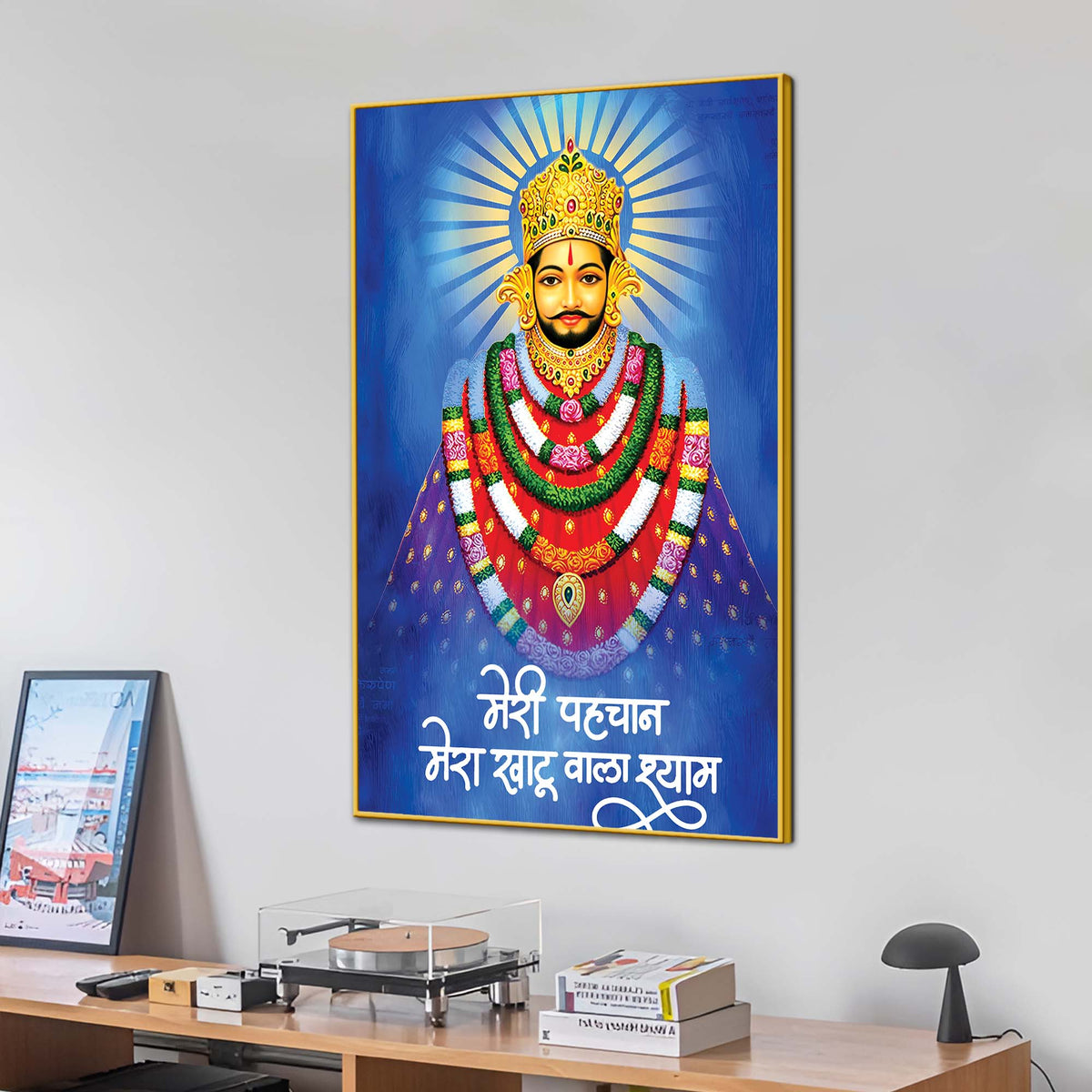 Khatu Shyam Ji Sacred Canvas Painting | Religious Home Decor