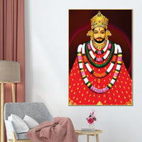 Khatu Shyam Ji Traditional Canvas Painting | Mandir Wall Décor