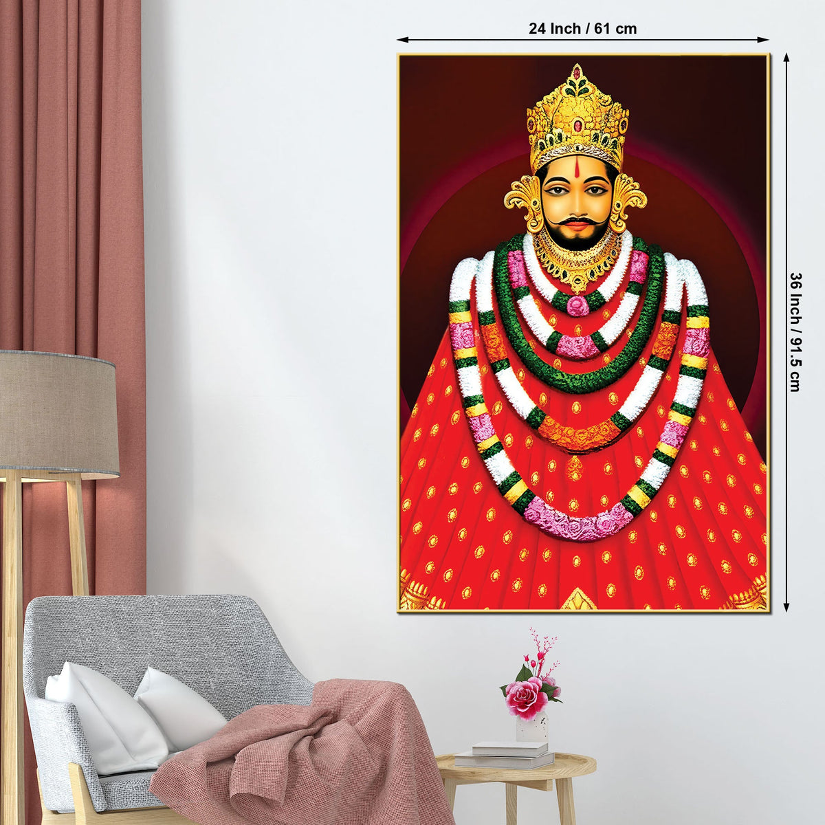 Khatu Shyam Ji Traditional Canvas Painting | Mandir Wall Décor