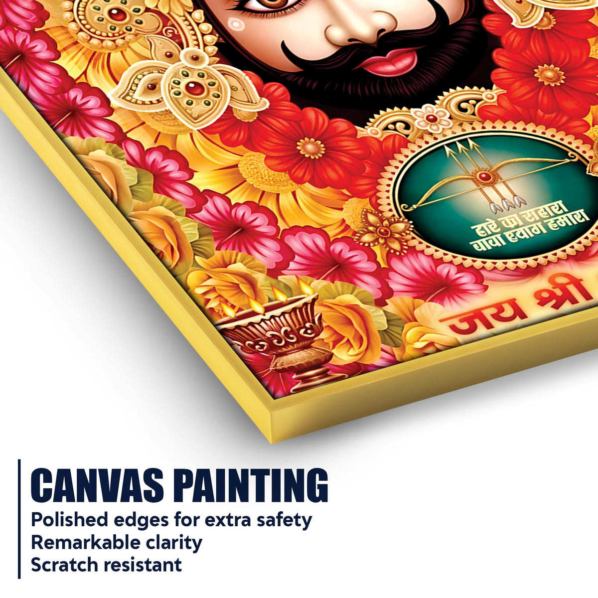 Khatu Shyam Ji Traditional Devotional Canvas Wall Painting | Hindu Wall Art