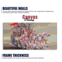 Krishna and Arjuna at Battlefield of Mahabharata Premium Wall Painting