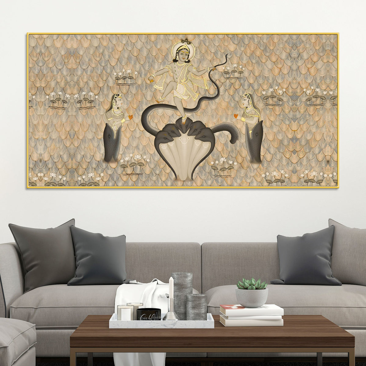 Krishna Kaliya Naag Leela Canvas Wall Painting – Lord Krishna Art