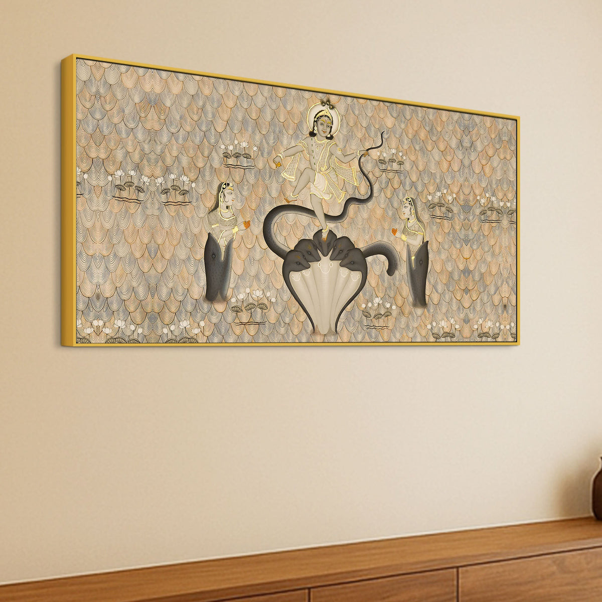 Krishna Kaliya Naag Leela Canvas Wall Painting – Lord Krishna Art