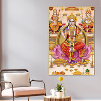 Lakshmi Ganesh Saraswati Wall Painting | Wealth & Wisdom Art