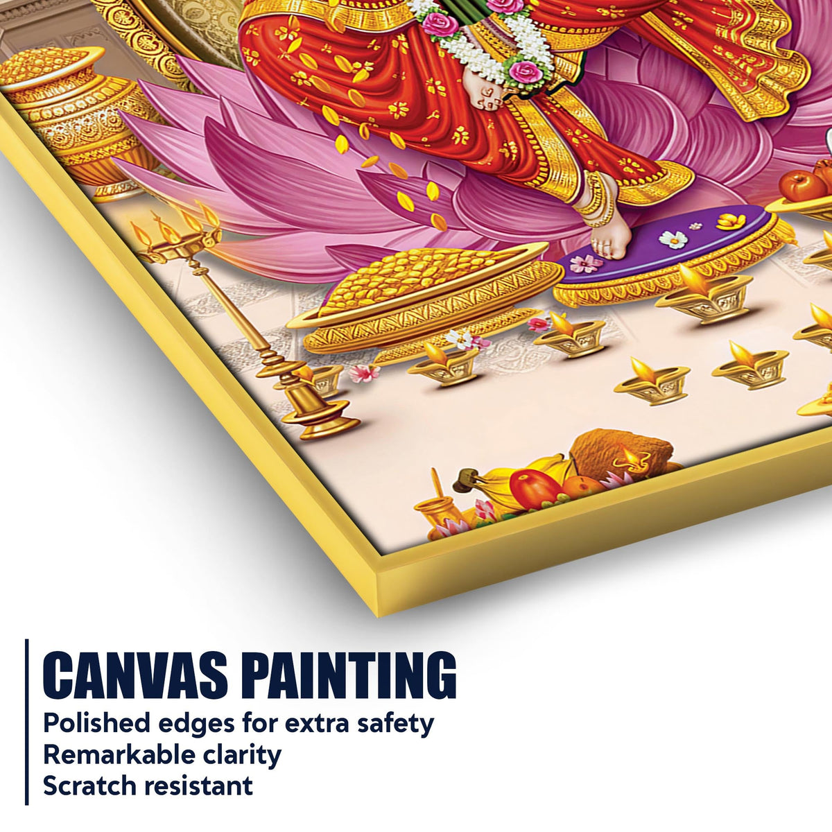Lakshmi Ganesh Saraswati Wall Painting | Wealth & Wisdom Art