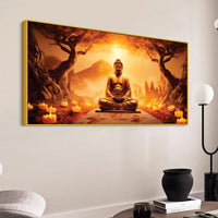 Large Buddha Wall Painting – Elegant Living Room Decor