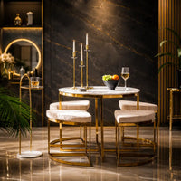 Lavish Center Table with 4 Accent Stools