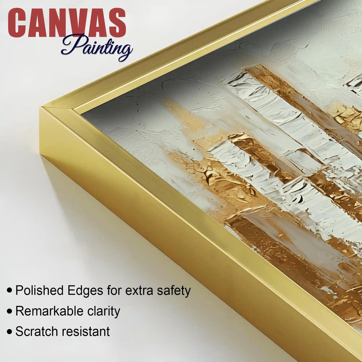 Lavish Golden Cityscape Abstract Canvas Wall Painting for Home & Office