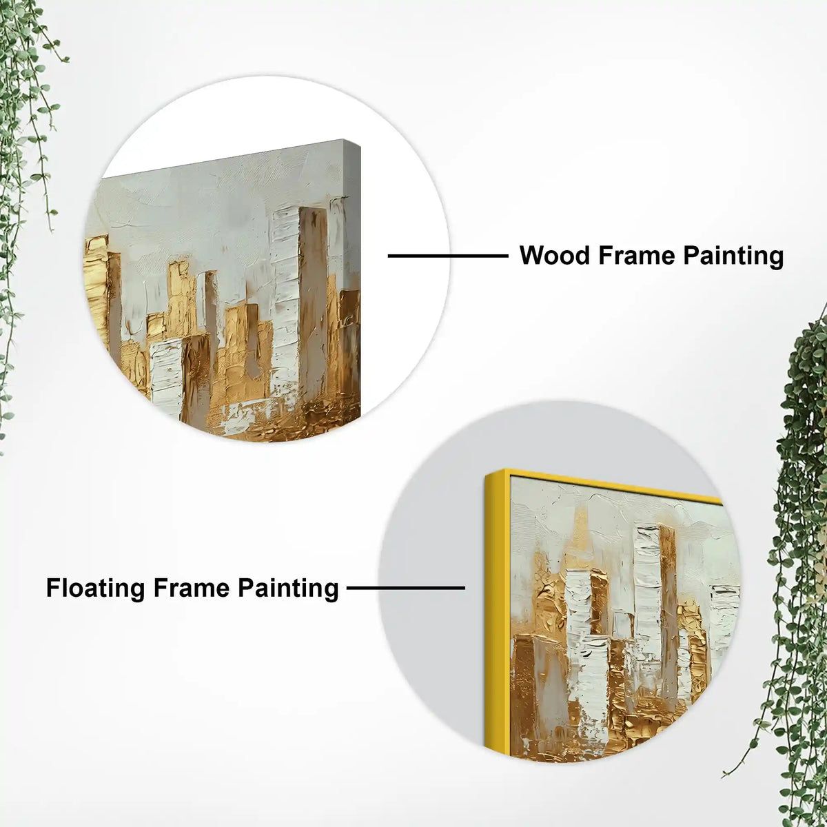 Lavish Golden Cityscape Abstract Canvas Wall Painting for Home & Office