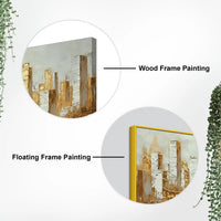 Lavish Golden Cityscape Abstract Canvas Wall Painting for Home & Office