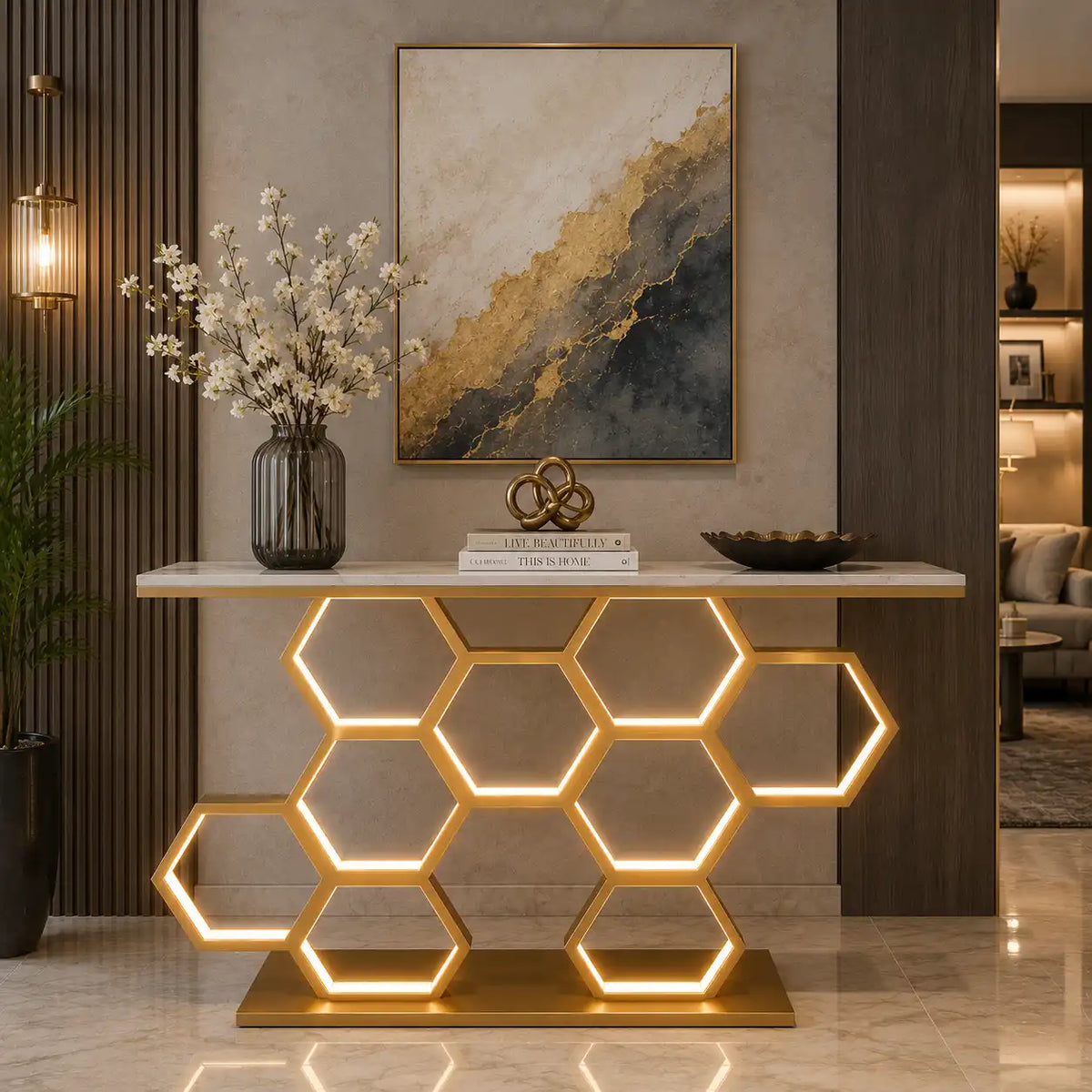 LED Console Table for Designer Modern Home Decor (SS 302)