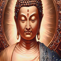 Life of Meditation Buddha Framed Crystal Glass Painting
