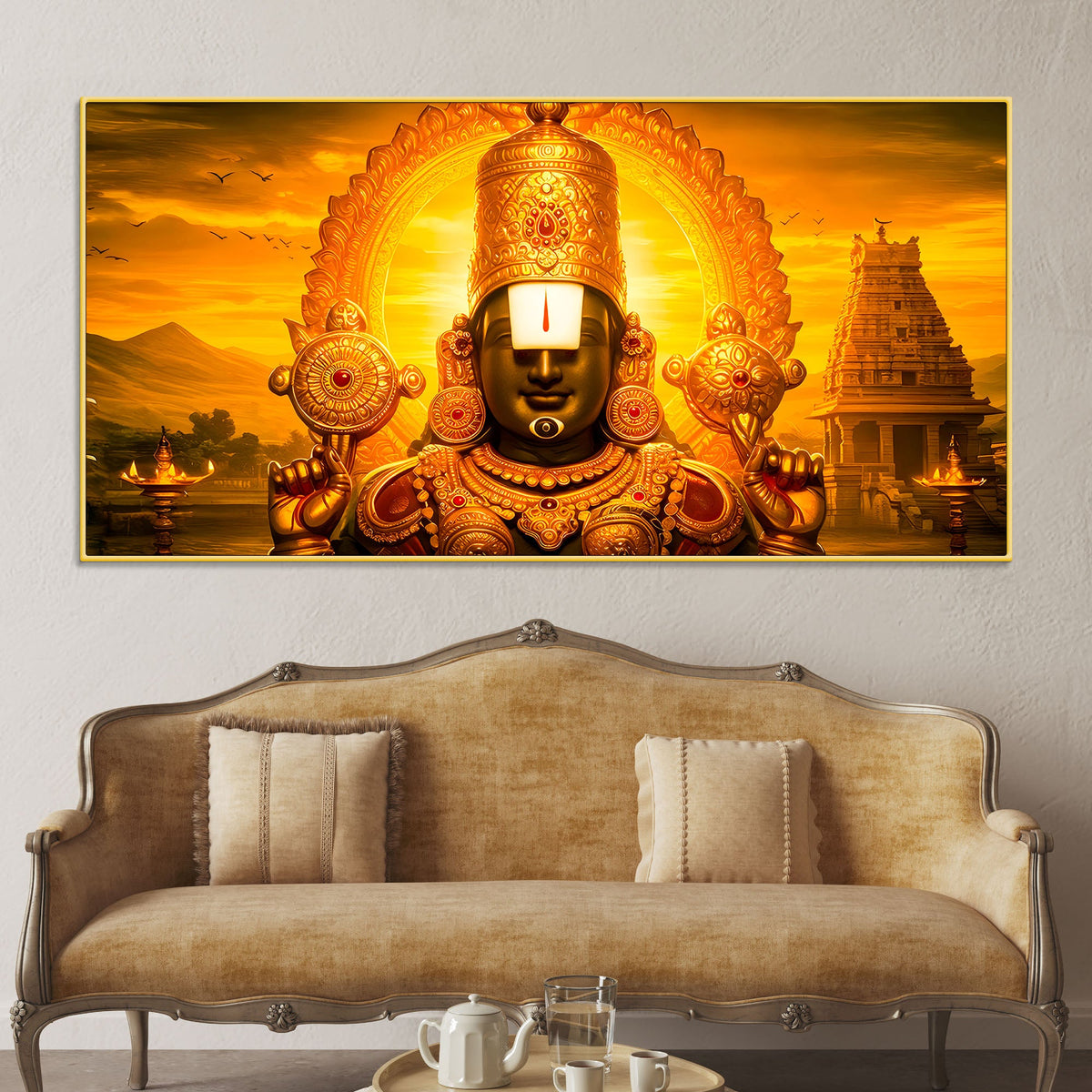 Lord Balaji Canvas Wall Painting for Home & Mandir