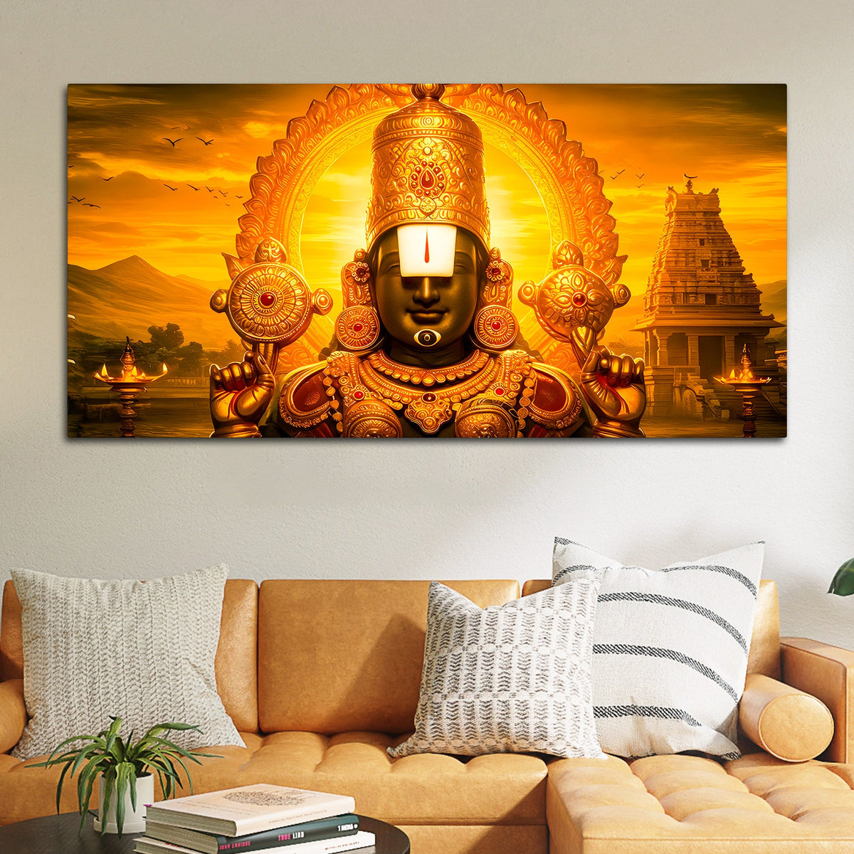 Lord Balaji Canvas Wall Painting for Home & Mandir