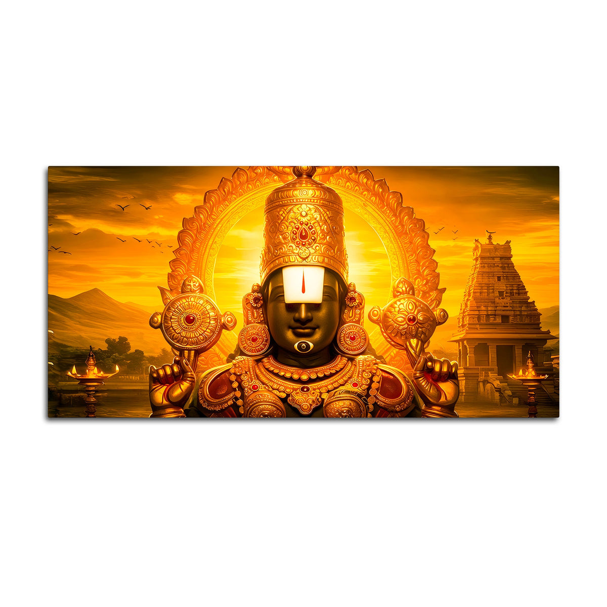 Lord Balaji Canvas Wall Painting for Home & Mandir