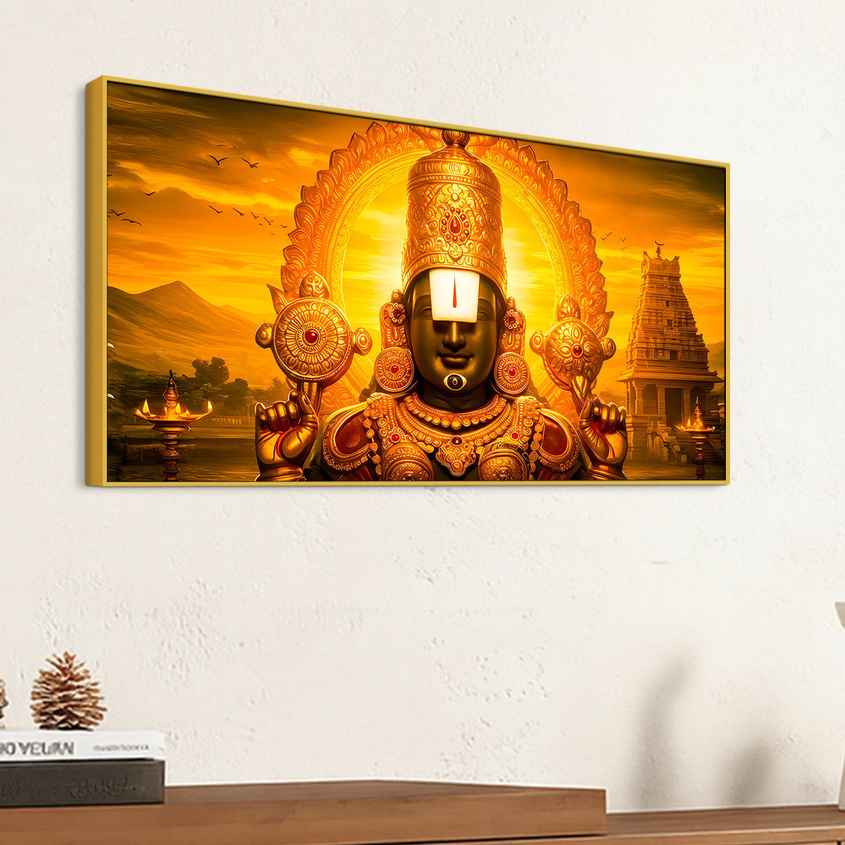 Lord Balaji Canvas Wall Painting for Home & Mandir